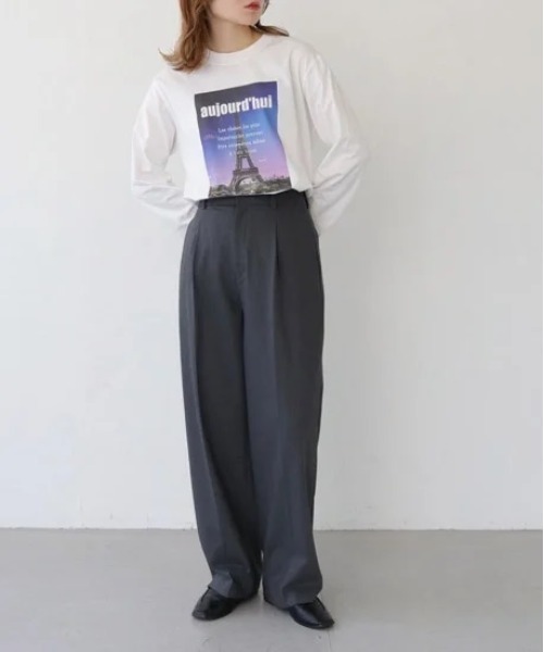 PREFERIR(プレフェリール)の「プリント 長袖 Tシャツ ロンT(エッフェル塔プリント)(Tシャツ/カットソー・レディース・ブラック/ブルー・MEDIUM)」の7枚目の写真