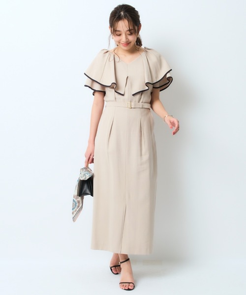 新品 JUSGLITTY ベージュ ワンピース ジャスグリッティー パーティー JUSGLITTY（ジャスグリッティー）の「プリーツワンピース