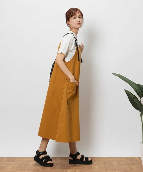 CAMP7（キャンプセブン）の「【CAMP7】撥水ジャンパースカート / UVカット（サロペット/オーバーオール・レディース・ブラック/イエロー・L/M）」の14枚目の写真