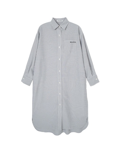 MILKFED.（ミルクフェド）の「STRIPE BIG SHIRT DRESS（ワンピース・レディース・グレー/ブルー/ホワイト・ONE SIZE）」の12枚目の写真