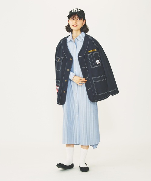 MILKFED.（ミルクフェド）の「STRIPE BIG SHIRT DRESS（ワンピース・レディース・グレー/ブルー/ホワイト・ONE SIZE）」の16枚目の写真