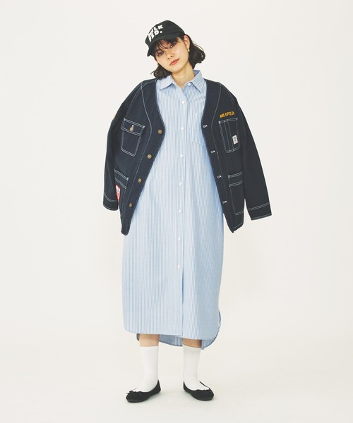 MILKFED.（ミルクフェド）の「STRIPE BIG SHIRT DRESS（ワンピース・レディース・グレー/ブルー/ホワイト・ONE SIZE）」の17枚目の写真