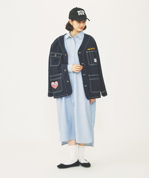 MILKFED.（ミルクフェド）の「STRIPE BIG SHIRT DRESS（ワンピース・レディース・グレー/ブルー/ホワイト・ONE SIZE）」の7枚目の写真