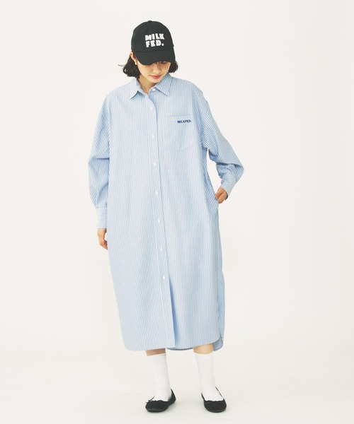 MILKFED.（ミルクフェド）の「STRIPE BIG SHIRT DRESS（ワンピース・レディース・グレー/ブルー/ホワイト・ONE SIZE）」の15枚目の写真