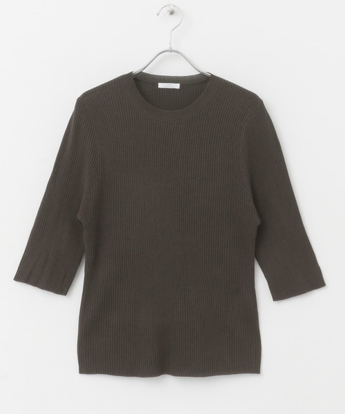 ITEMS URBANRESEARCH（アイテムズ アーバンリサーチ）の「クルーネックリブニット（ニット/セーター・レディース・オレンジ/チャコールグレー/グレー系その他・FREE）」の12枚目の写真