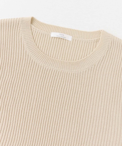 ITEMS URBANRESEARCH（アイテムズ アーバンリサーチ）の「クルーネックリブニット（ニット/セーター・レディース・オレンジ/チャコールグレー/グレー系その他・FREE）」の7枚目の写真