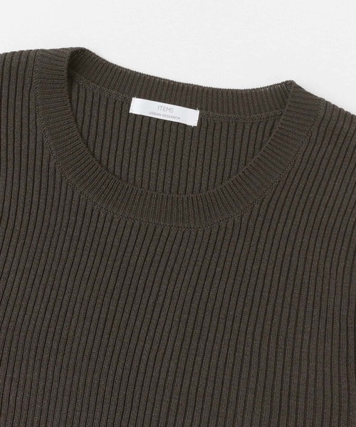ITEMS URBANRESEARCH（アイテムズ アーバンリサーチ）の「クルーネックリブニット（ニット/セーター・レディース・オレンジ/チャコールグレー/グレー系その他・FREE）」の6枚目の写真