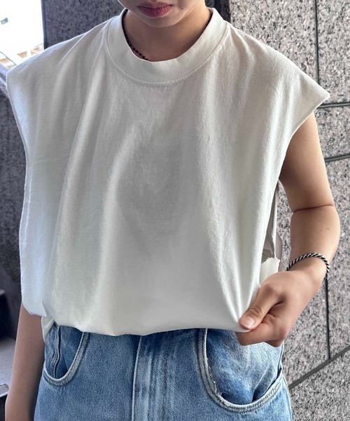 LOS ANGELES APPAREL(ロサンゼルスアパレル)の「Los Angeles Apparel / Sleeveless Tee 6.5oz / L-1865GD(Tシャツ/カットソー・レディース・ブラック/ホワイト・X-LARGE)」の3枚目の写真
