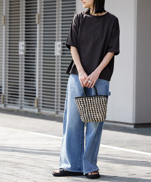 JOURNAL STANDARD（ジャーナルスタンダード）の「《追加2》汗ジミ防止天竺ロールアップT（Tシャツ/カットソー・レディース・ホワイト/ブラック/グレー/イエロー/グリーン・FREE）」の22枚目の写真