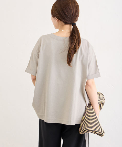 JOURNAL STANDARD（ジャーナルスタンダード）の「《追加2》汗ジミ防止天竺ロールアップT（Tシャツ/カットソー・レディース・ホワイト/ブラック/グレー/イエロー/グリーン・FREE）」の16枚目の写真