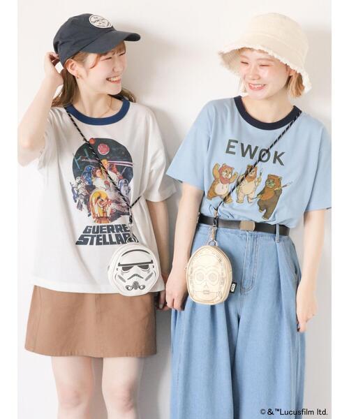 ehka sopo（エヘカソポ）の「【STAR WARS】リンガーTシャツ（Tシャツ/カットソー・レディース・キナリ/グレー/オフホワイト/サックスブルー・F）」の6枚目の写真