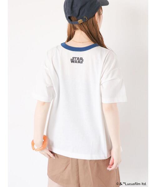 ehka sopo（エヘカソポ）の「【STAR WARS】リンガーTシャツ（Tシャツ/カットソー・レディース・キナリ/グレー/オフホワイト/サックスブルー・F）」の10枚目の写真