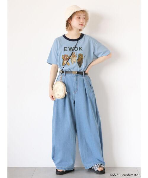 ehka sopo（エヘカソポ）の「【STAR WARS】リンガーTシャツ（Tシャツ/カットソー・レディース・キナリ/グレー/オフホワイト/サックスブルー・F）」の14枚目の写真