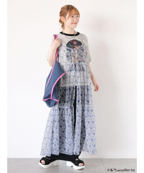 ehka sopo（エヘカソポ）の「【STAR WARS】リンガーTシャツ（Tシャツ/カットソー・レディース・キナリ/グレー/オフホワイト/サックスブルー・F）」の17枚目の写真