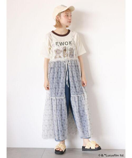 ehka sopo（エヘカソポ）の「【STAR WARS】リンガーTシャツ（Tシャツ/カットソー・レディース・キナリ/グレー/オフホワイト/サックスブルー・F）」の20枚目の写真