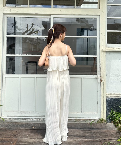 I_am（アイアム）の「pleats cami all in one / プリーツキャミオールインワン（つなぎ/オールインワン・レディース・アイボリー/ブラック・FREE）」の3枚目の写真