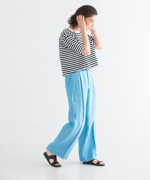 URBAN RESEARCH(アーバンリサーチ)の「リネンワイドスラックス(スラックス・レディース・ブルー/ブラック・40/38/36)」の9枚目の写真