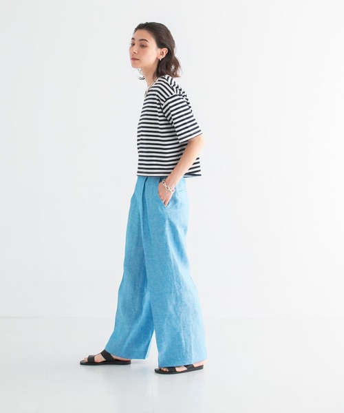 URBAN RESEARCH(アーバンリサーチ)の「リネンワイドスラックス(スラックス・レディース・ブルー/ブラック・40/38/36)」の3枚目の写真