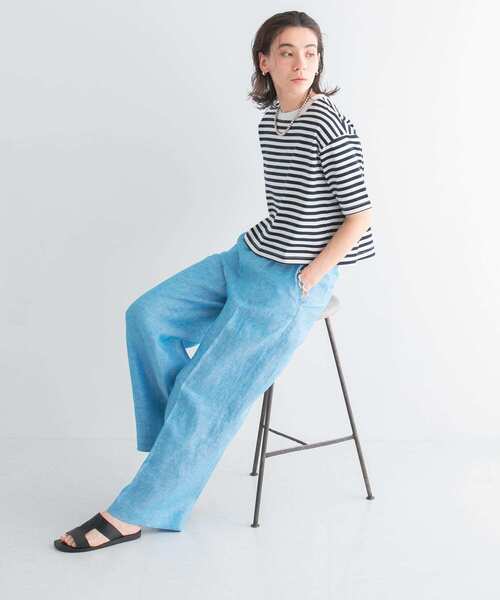 URBAN RESEARCH(アーバンリサーチ)の「リネンワイドスラックス(スラックス・レディース・ブルー/ブラック・40/38/36)」の5枚目の写真