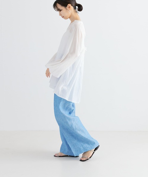 URBAN RESEARCH(アーバンリサーチ)の「リネンワイドスラックス(スラックス・レディース・ブルー/ブラック・40/38/36)」の6枚目の写真