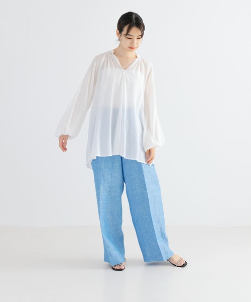 URBAN RESEARCH(アーバンリサーチ)の「リネンワイドスラックス(スラックス・レディース・ブルー/ブラック・40/38/36)」の7枚目の写真