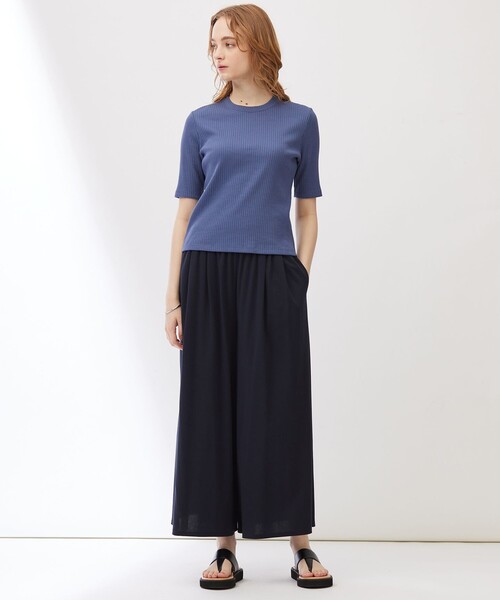 23区(ニジュウサンク)の「【Indian Factory】シャイニーワイドリブ カットソー(Tシャツ/カットソー・レディース・ブラック系/サックスブルー系/ホワイト系・38/40)」の4枚目の写真