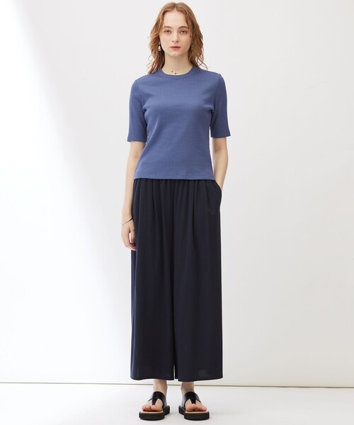 23区(ニジュウサンク)の「【Indian Factory】シャイニーワイドリブ カットソー(Tシャツ/カットソー・レディース・ブラック系/サックスブルー系/ホワイト系・38/40)」の5枚目の写真
