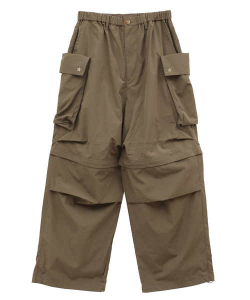 CONVERSE TOKYO(コンバーストウキョウ)の「2WAY DETACHABLE MILITARY WIDE CARGO PANTS(カーゴパンツ・レディース・オリーブ/ブラック/ベージュ/ネイビー/カーキ・SMALL/MEDIUM)」の1枚目の写真