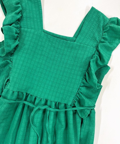 Q（キュー）の「袖フリルティアードワンピ（ワンピース・レディース・グリーン/ブラック・MEDIUM）」の18枚目の写真