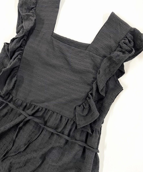 Q（キュー）の「袖フリルティアードワンピ（ワンピース・レディース・グリーン/ブラック・MEDIUM）」の19枚目の写真