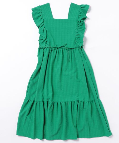 Q（キュー）の「袖フリルティアードワンピ（ワンピース・レディース・グリーン/ブラック・MEDIUM）」の16枚目の写真