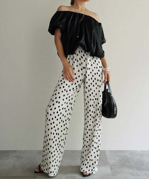 Rashik(ラシク)の「ドットリラックスパンツ(その他パンツ・レディース・ホワイト/ブラック・FREE)」の11枚目の写真
