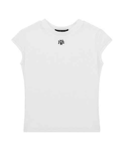 muahmuah(ムーアムーア)の「A'GEM/9 × .kom 『muah muah/ムーアムーア』 LOGOSTITCHSHORTSLEEVEHALFT-SHIRT/ロゴステッチ ショートスリーブ ハーフ 半袖カットソー(Tシャツ/カットソー・レディース・ピンク/ブラック/ホワイト/ライトブルー・FREE)」の20枚目の写真