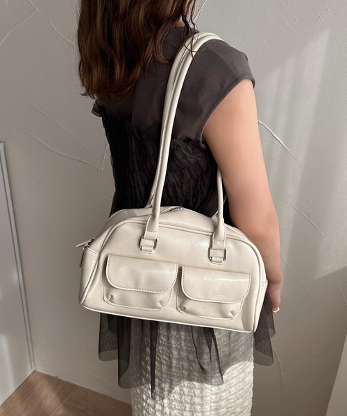 apres jour(アプレジュール)の「【apres jour×ARIAZ】Wポケットスクエアバッグ(ショルダーバッグ・レディース・ブラック/オフホワイト・FREE)」の3枚目の写真