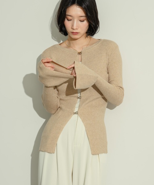 NEUNA(ヌナ)の「フロントホックトップス(カーディガン/ボレロ・レディース・グリーン/アイボリー/グレー/ベージュ/ブラック・FREE)」の8枚目の写真