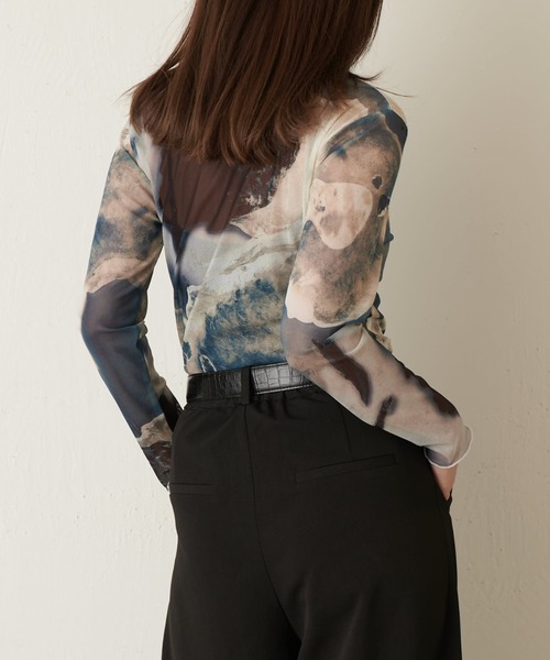 マーブルプリントシアートップス（Tシャツ/カットソー）｜Lui's（ルイス）