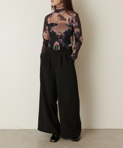 Lui's(ルイス)の「マーブルプリントシアートップス(Tシャツ/カットソー・レディース・グリーン/オレンジ・FREE)」の8枚目の写真