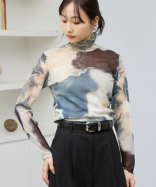 マーブルプリントシアートップス（Tシャツ/カットソー）｜Lui's（ルイス）