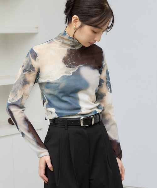 マーブルプリントシアートップス（Tシャツ/カットソー）｜Lui's（ルイス）