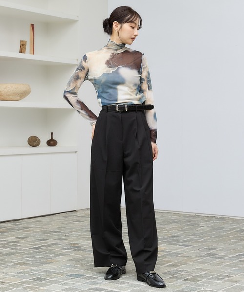 マーブルプリントシアートップス（Tシャツ/カットソー）｜Lui's（ルイス）