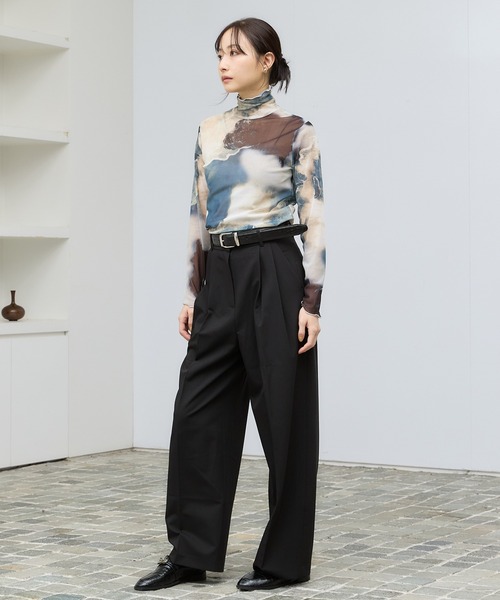 マーブルプリントシアートップス（Tシャツ/カットソー）｜Lui's（ルイス）