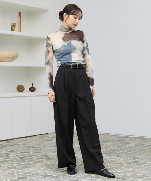 マーブルプリントシアートップス（Tシャツ/カットソー）｜Lui's（ルイス）