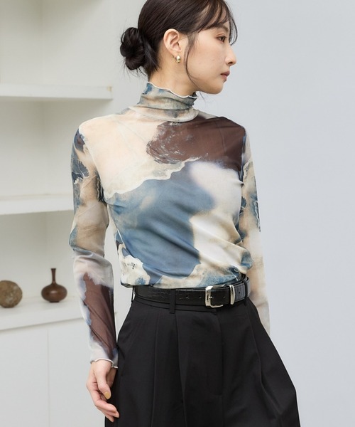 マーブルプリントシアートップス（Tシャツ/カットソー）｜Lui's（ルイス）