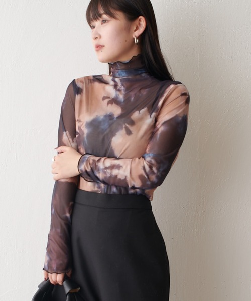 マーブルプリントシアートップス（Tシャツ/カットソー）｜Lui's（ルイス）