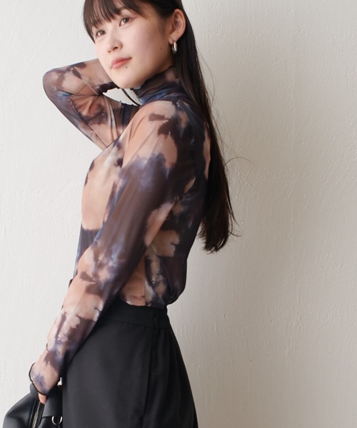 マーブルプリントシアートップス（Tシャツ/カットソー）｜Lui's（ルイス）