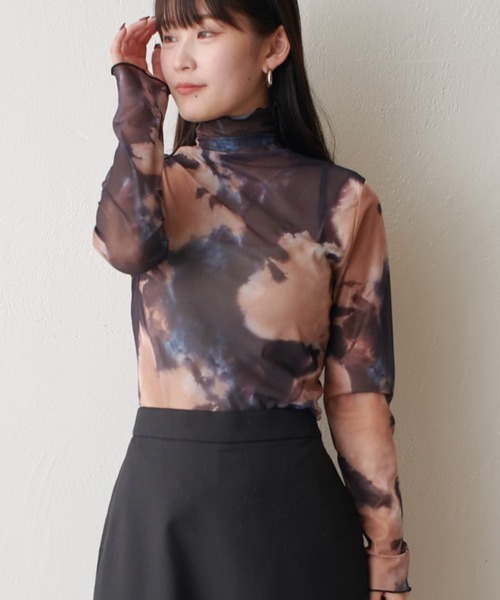 マーブルプリントシアートップス（Tシャツ/カットソー）｜Lui's（ルイス）