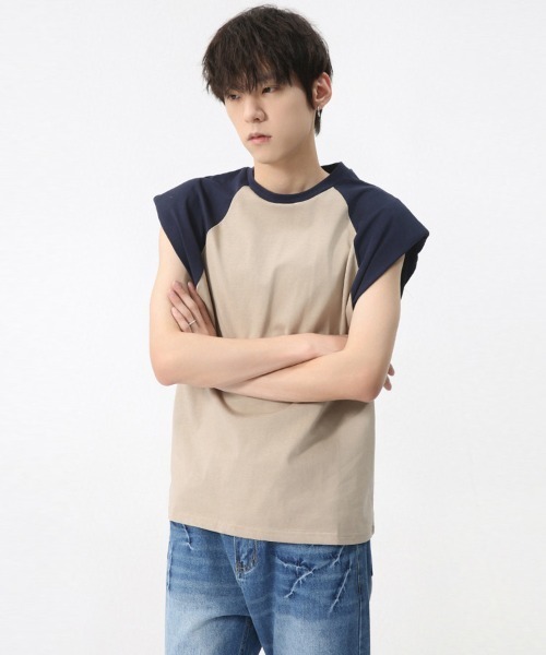 オーバーサイズ ショルダーパッドラグランノースリーブTシャツ ベスト（Tシャツ/カットソー）｜Ressaca（レサーカ）