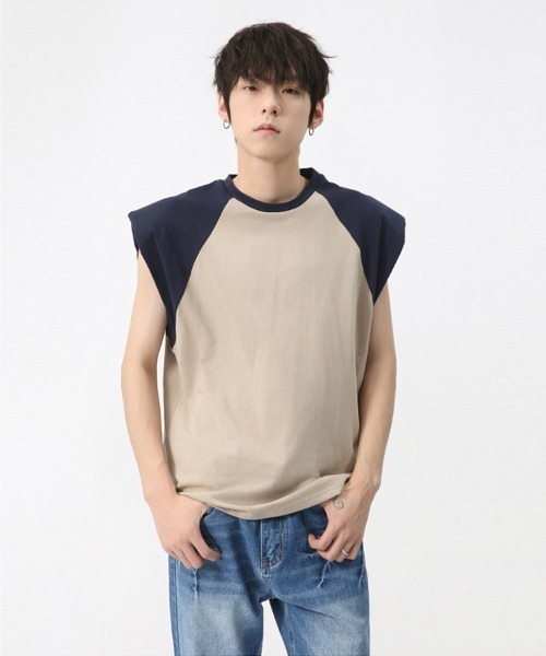 オーバーサイズ ショルダーパッドラグランノースリーブTシャツ ベスト（Tシャツ/カットソー）｜Ressaca（レサーカ）