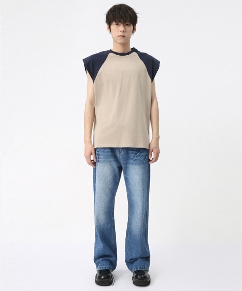 オーバーサイズ ショルダーパッドラグランノースリーブTシャツ ベスト（Tシャツ/カットソー）｜Ressaca（レサーカ）