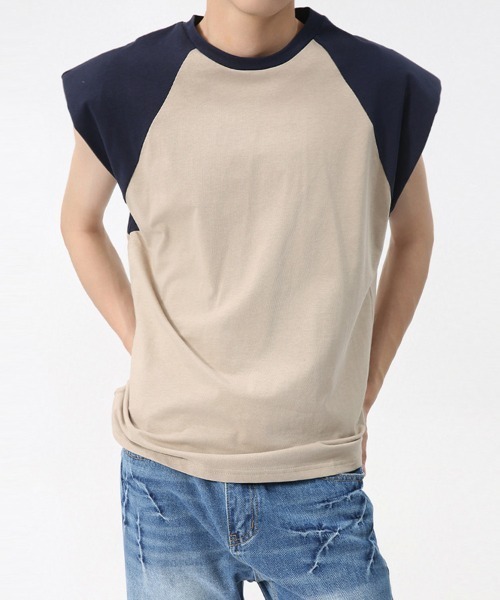 オーバーサイズ ショルダーパッドラグランノースリーブTシャツ ベスト（Tシャツ/カットソー）｜Ressaca（レサーカ）